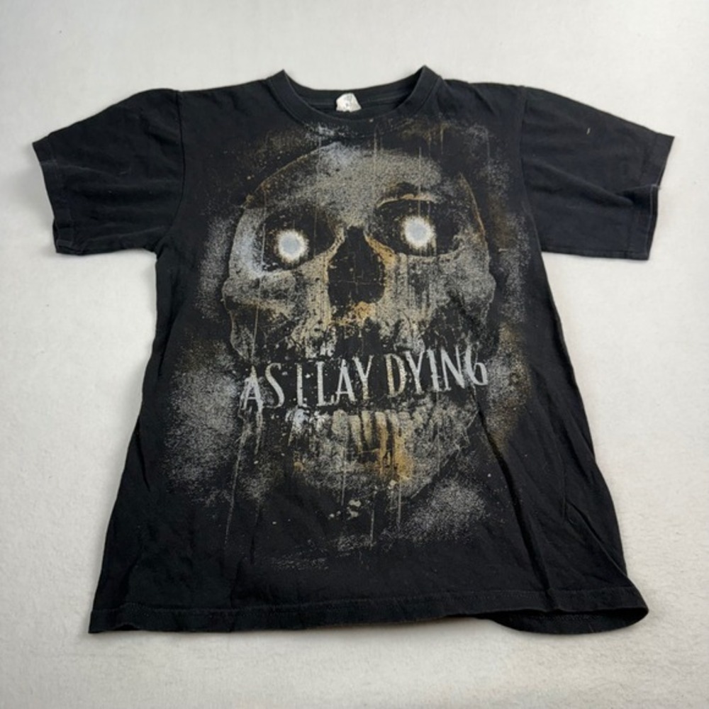 As‎ I Lay Dying Band T-Shirt Mens Small Black Skull Graphic Metalcore Tee